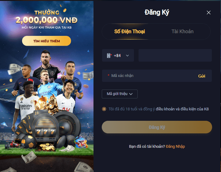 Hướng dẫn cách tham gia cá cược tại sảnh game bài K8
